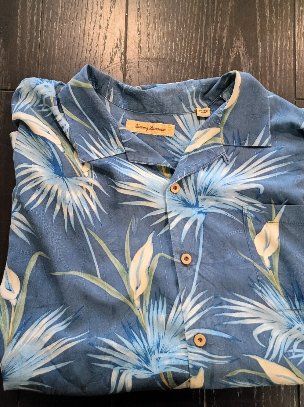 Tommy Bahama Blue Floral Button-Up Camp Shirt